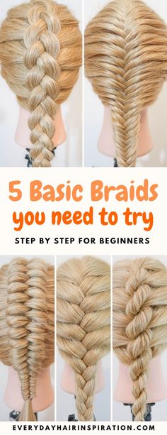 Basic Braids, Braids For Beginners, Cabello Afro Natural, Girl Hair Dos, Everyday Hair, Fishtail Braid, Peinados Fáciles Para Cabello Corto