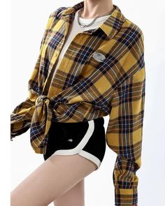 A checked shirt that adds flavor to your style. 

It has a loose silhouette and can also be used as a cover-up. 

This is a recommended item that will expand your coordination if you own one. 

◾️Model
Height/Weight: 167cm(65.7in)/40kg(88.1lb)
Try size: M




Cm
(inches)

Length
Chest
Shoulder
Sleeve length


M
72(28.3)
120(47.2)
53.5(21.0)
56(22.0)


L
75(29.5)
126(49.6)
56(22.0)
57.5(22.6)


XL
78(30.7)
132(51.9)
58.5(23.0)
59(23.2)


2XL
81(31.8)
138(54.3)
61(24.0)
60.5(23.8) Plaid Long Sleeve Shirt, One Piece Top, Long Sleeve Plaid Shirt, Check Shirt, Strike A Pose, Fur Jacket, Model Height, Shoulder Sleeve, Long Sleeve Shirt