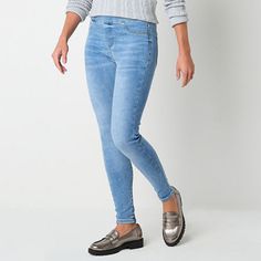 Designed to fit and flatter tall figures, these St. John's Bay women's jeggings are a versatile and comfortable piece to add to your everyday rotation. They're made from a stretchy cotton-blend with an elastic-waist, a mid-rise, and two back slip pockets. Wear them with a sweater and loafers. Closure Type: Full ElasticPockets: 2 Back Slip PocketsRise: Mid RiseFiber Content: 51% Organic Cotton, 27% Cotton, 11% Polyester, 6% Rayon, 3% T400 Elasterell-P, 2% Lycra SpandexFabric Description: DenimIns Womens Jeggings, Tall Jeans, Jean Jeggings, Petite Jeans, Easy Wear, Stretchy Fabric, Jeans Shop, Jeggings, Mid Rise