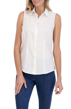 Revel in a breezy, sunny day with a button-up shirt in a sleeveless silhouette that will complement your warm-weather wardrobe. 26" length (size 6) Front button closure Spread collar Sleeveless 55% linen, 45% Lenzing™ EcoVero™ viscose Lenzing EcoVero viscose is a sustainably produced fiber using pulp made from renewable wood sources and certified with the EU Ecolabel for high environmental standards, including lower emissions and water usage than generic viscose Machine wash, tumble dry Imported Water Usage, Sunny Day, Warm Weather, Linen Blend, Sunny Days, Size 16, Button Up Shirts, Button Up, Nordstrom