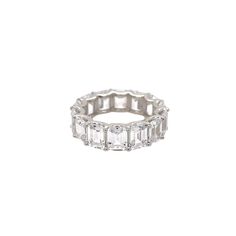 Emerald Cut Eternity Band Emerald Cut Eternity Band, Jennifer Miller, Triple Layer Necklace, Medium Hoop Earrings, Coil Bracelet, Eternity Band Ring, Daisy Earrings, Large Hoop Earrings, White Gold Band