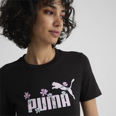 Show Off Your Love For Spring With This Slim Tee Dress, Decked Out In A Cool Floral Pattern. Crafted From Cotton, This Snug Dress Is As Comfortable As It Is Stylish. Details Puma No. 1 Logo Branding Detailsslim Fitcrew Neckshort Sleeves95% Cotton, 5% Elastane | Fenty X Puma, Black Puma, 1 Logo, Womens Floral Dress, Tee Dress, Floral Shirt, Women's Dress, Logo Branding, Dress Black