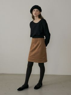 Editor's NotesThis basic mini skirt is made from eco-suede that's warm and ideal for winter season. It's designed in A-line silhouette with high-waist that makes elongated looking and the length is just right for comfortabl - Concealed back zip closure- High waist- A-line silhouette- Mini-length- LinedMeasurements (in.) S / M - Total Length: 19.3 in. / 20.1 in.- Waist: 12.6 in. / 13.8 in.  - Hip: 17.3 in. / 18.1 in.  - Hem: 20.5 in. / 21.3 in. * Recommend size S for waist size 24-26, size M for waist size 27-28.Model Info: 5'5 / Fitting size SComposition & Care- 90% Polyester, 10% Span- Dry cleanDesigner- by REORG Brown Mini Skirt For Winter Workwear, Brown Winter Mini Skirt For Work, Brown Skort For Workwear In Fall, Brown Relaxed Fit Skort For Fall, Basic Mini Skirt, Suede Mini Skirt, Winter Season, Waist Size, Mini Skirt