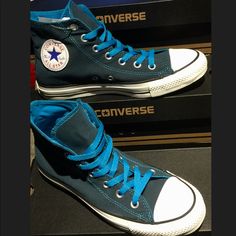 Converse Chuck Taylor All Star Dark Wash Neons Hi Top Sneakers Trainers Canvas Shoes. The Color Is Atomic Blue ( Dark Wash Blue With Bright Neon Blue Stitching, Lining And Laces). Size 8 Women’s, 6 Men’s. New In Box. Blue Converse Sporty High-top Sneakers, Blue High-top Sneakers With Elastic Laces, Sporty Blue Converse High-top Sneakers, Blue Casual High-top Sneakers With Laces, Blue Lace-up High-top Sneakers With Vulcanized Sole, Blue High-top Sneakers With Laces, Blue High-top Sneakers With Elastic Laces For Streetwear, Blue High-top Sneakers, Blue Lace-up High-top Sneakers With Elastic Laces