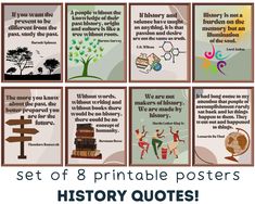 six printable posters with the words, set of 8