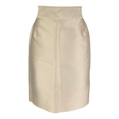 STELLA McCARTNEY skirt comes in a champagne silk / cotton featuring a pencil style, wide waistband, and a back buttoned & zipper closure. Very Good Pre-Owned Condition. Marked: Size tag removed Measurements: Waist: 28 inches Hip: 36 inches Length: 23 inches Reference: 122041 Category: Skirt More Details Brand: STELLA McCARTNEY Gender: Female Size: 26 Color: Champagne Color 2: Beige Fabric: Silk / Cotton Style: Pencil Age Group: Adult Elegant Daywear Pencil Skirt, Summer Formal Fitted Pencil Skirt, Elegant Fitted Pencil Skirt For Summer, Fitted Pencil Skirt For Formal Summer Occasions, Elegant Cream Skirt For Daywear, Fitted Silk Bottoms Short Length, Elegant Spring Daywear Pencil Skirt, Classic Fitted Evening Skirt, Elegant Spring Pencil Skirt For Daywear