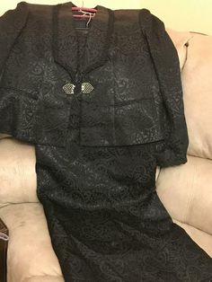 LILY & TAYLOR NEW YORK - PARIS Black Brocade sz 16 Elegant Skirt Suit #LilyTaylor #DressSuit Striped Palazzo Pants, Italy Necklace, Black Skirt Suit, Modernist Earrings, Real Crystals, Womens Skirt Suits, Velvet Kimono, Fishtail Skirt, Skirt Suit Set