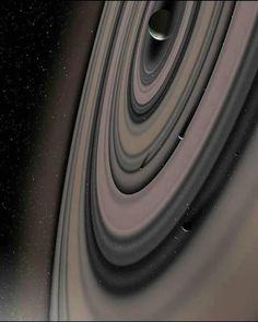 an artist's impression of the solar system with its rings