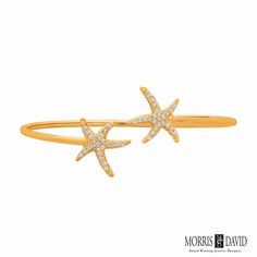 Exquisite diamond starfish shape with a 14k yellow gold metal good for gifting. Diamond Jewelry Store, Cuff Bangle Bracelet, Diamond Bangle, Inspired Jewelry, Best Diamond, Diamond Color, Diamond Bracelets, Diamond Shape, Color 2