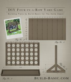 the instructions for building a four - row yard game