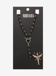 Nirvana In Utero Angel Rosary Necklace | Hot Topic Thirteen Inspired Jewelry, Thirteen Movie Cross Necklace, Can Tab Cross Necklace, Neon Genesis Evangelion Necklace, Tracy Thirteen Necklace, Skull Saturn Necklace, Nirvana In Utero Necklace, Monster Tab Heart Necklace, Aerosmith Jewelry