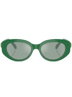 dark green acetate crystal embellishment round frame tinted lenses straight arms curved tips These glasses come with a protective case. Sunglasses Round, Round Frame Sunglasses, Green Sunglasses, Round Frame, Crystal Embellishment, Sunglass Frames, Swarovski Crystal, Protective Cases, Sunglasses Accessories