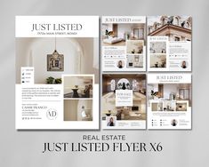 the real estate flyer is displayed in this image