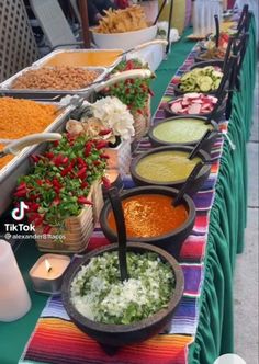 a buffet table filled with lots of different foods