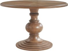 a round wooden table with two pedestals on each side and an oval top,