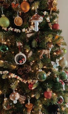 a christmas tree with ornaments on it