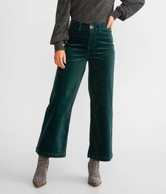 BBJ High Rise Cropped Wide Leg Corduroy Pant - Green 24/27, Women's Ponderosa High rise Stretch fabric Inseam measures 27 21 bottom opening. 97% Cotton 3% Spandex. Machine wash cold inside out with like colors. Only non-chlorine bleach if needed. Tumble dry low. Warm iron if needed.. WOMEN'S BOTTOMS SIZE CONVERSION CHART Waist (size) 22 23 24 25 26 27 28 29 30 31 32 33 34 36 38 Juniors - 00 0 1 3 5 7 9 11 13 15 - - - - US - - 00 0 2 4 6 8 10 12 14 16 18 20 22 S/M/L Sizing - XXS XS S S M M L L XL Corduroy Pants Outfit, Green Corduroy Pants, Corduroy Pants Women, Corduroy Pant, Cozy Pants, Pant For Women, Women's Loungewear, Size 12 Women, Women's Bottoms