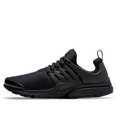 Nike Air Presto 'Triple ' Black/Black/Black Marathon Running Shoes/Sneakers Nike Black Functional Sneakers, Black Functional Nike Sneakers, Matte Black Sporty Sneakers For Sports, Modern Black Running Shoes With Cushioned Footbed, Modern Black Breathable Running Shoes, Modern Black Running Shoes With Boost Midsole, Classic Black Running Shoes With Round Toe, Classic Black Running Shoes, Classic Black Breathable Sneakers