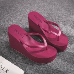 Slippers Platform, Luxury Slides, Heeled Flip Flops, Dr Shoes, Rubber Flip Flops, Platform Flip Flops, High Heel Slippers, Wedge Flip Flops, Soft Slippers