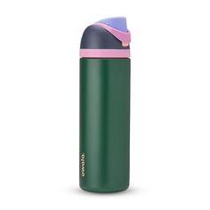 thermos travel mug in green and pink