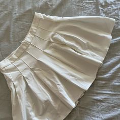 White Pleated Skirt No Longer Has Tags White Pleated Skirt Aesthetic, Whote Skirt, Pleated Skirt Aesthetic, Pleated White Skirt, Zebra Print Mini Skirt, Black Wrap Skirt, Flowy Mini Skirt, Matching Skirt Set, Skirt Aesthetic