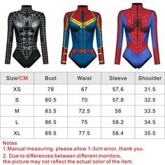 Unisex Superhero Bodysuit Spiderman Captain Cosplay 3D Print Long Sleeve Swimsuit Adult Halloween Carnival Costume Transform into your favorite superhero with the Superhero Bodysuit for Adults, available in both Spiderman and Captain Marvel designs. Perfect for Halloween, carnivals, or cosplay events, this 3D printed long sleeve swimsuit is a must-have for fans of superhero movies and TV shows. Key Features: Brand Name: MINISO, Gender: Unisex, Department Name: Adult, Item Type: Sets, Characters: Costume Long Sleeve Stretch Bodysuit, Stretch Long Sleeve Costume Bodysuit, Stretch Long Sleeve Bodysuit For Costume, Fitted Bodysuit For Costume Party And Cosplay, Fitted Bodysuit For Cosplay Events And Costume Parties, Fitted Unitard For Cosplay And Halloween, Fitted Long Sleeve Bodysuit For Cosplay, Fitted Bodysuit For Costume At Cosplay Events, Fitted Bodysuit For Cosplay Events