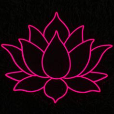 a neon pink flower on a black background