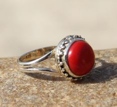 Solid 925 Sterling Silver * Round Shape Gemstone Red Coral * Gift for Her Rings * Beautiful Handmade Rings * Valentine's day gifts02 * * 100% Top quality materials used and genuine natural gemstones. We offer a 100% Satisfaction Guarantee of our unique handcrafted 925 silver jewelry studded with real gemstones. Please read our shipping policy thoroughly.The shipping charges not only for shipping cost also covered handing charges i.e. eBay fees, PayPal Fees ,shipping envelope ,Packaging, stationa Envelope Packaging, Rings Beautiful, Red Gemstone Ring, Red Gemstones, Red Band, Handmade Rings, Unisex Ring, 925 Silver Jewelry, Red Coral