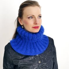 Blue turtleneck handmade mohair separate polo neck warmer by | Etsy Mohair Scarf, Icelandic Sweaters, Handmade Knitwear, Aran Sweater, Mohair Yarn, Handmade Scarves, Hand Knitted Sweaters, Knit Outfit, Softest Sweater