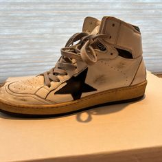 Sky Star Size 40 Women's Like New Only Worn Once. Comes With Box And A "Golden Goose Passport" For Authenticity. Shoes Golden Goose, Goose Shoes, Golden Goose Shoes, Star Sneakers, Golden Goose, Womens Shoes Sneakers, White And Black, Shoes Sneakers, Like New