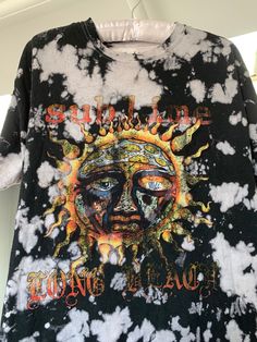 Super cool tie dye Sublime band tee, fits like Women's size M Faded T-shirt For Summer Streetwear, Trendy Hand Dyed Crew Neck T-shirt, Bohemian Cotton T-shirt For Streetwear, Summer Acid Wash T-shirt With Screen Print, Spring Acid Wash T-shirt With Sublimation Print, Grunge Printed T-shirt For Spring, Summer Bleached Relaxed Fit T-shirt, Relaxed Fit Bleached T-shirt For Summer, Acid Wash Grunge Tops With Sublimation Print