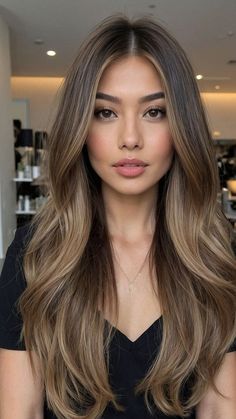 Taylor Paul Hair, Hair For Morena, Natural Waves Haircut, Layers On Medium Length Hair, Hair Color Ideas For Brown Hair, Asian Brunette Hair, Hair Color For Autumn, Hair Color Trends 2024, Medium Length Balayage