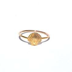 Gold Shell-shaped Gift Ring, Ocean-inspired Shell-shaped Rings As Gift, Gold Shell-shaped Ring For Gift, Elegant Shell-shaped Ring For Gifts, Gold Shell Rings For Beach, Ocean-inspired Shell Rings For Beach, Adjustable Gold Shell Ring, Elegant Shell-shaped Gold Rings, Elegant Adjustable Rings For Beach