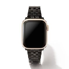 Designed to fit your Apple Watch® and Samsung Galaxy Watch®, the Alex 5 Link Watch Band in Black Stainless Steel is the very definition of classic, bringing a timeless touch to modern technology and pairing perfectly with your bracelet stack. To switch up your bands, simply press down on the easy release mechanism and then align each new band to the pinholes on either side of the watch. Also available in gold, silver, rose gold, two tone, and tri tone! Metal: Black Stainless Steel Compatibility: Kendra Scott Store, Minimalist Closet, Samsung Galaxy Watch, Apple Watch Series 1, Watch Accessories, New Bands, Black Stainless Steel, Apple Watch Band, Modern Technology