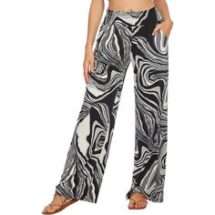 Refresh your attraction with these Women's Palazzo Pants Wide Leg Lounge Pants. These are perfect for everyday wear and the printed pattern of these pants makes them more alluring and enticing as well. These wide-leg style pants are super-comfy and provide you relaxation for the whole day. These pants are available in many different styles, so choose your favorite one. Specifications: Material: 95% Polyester, 5% Spandex Fit Type: Regular Pattern Type: Print Rise Style; High Rise Leg Style: Wide Casual Wide Leg Pants With Abstract Print, Trendy Non-stretch Pants For Vacation, Summer Wide Leg Bottoms With Abstract Print, Wide Leg Bottoms With Abstract Print For Summer, Printed Wide Leg Pants For Vacation, Printed Wide Leg Pants For Day Out, Printed Wide-leg Summer Pants, Chic Printed Vacation Pants, Printed Wide-leg Pants For Summer