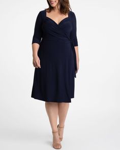 Sweetheart Knit Wrap Dress - Sale! Plus Size Wrap Dress, Night Outfits Winter, Date Night Outfit Classy, Date Night Outfit Summer, Shaping Tights, Knit Wrap Dress, Fashion Tape, Plus Size Cocktail Dresses, Full Figure Fashion