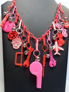 1980s Red Plastic Chain Whistle Jet Plane Jeep Wrench Record Clip Charms with Bells Necklace on Etsy, $46.00 Red Novelty Plastic Jewelry, Novelty Red Plastic Jewelry, Fun Red Plastic Jewelry, Plastic Charms, Jet Plane, Baby Bottle, Snow Skiing, Happy Memories, Skis