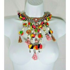 Mia Collection Statement Bib Necklace Multicolor Beads Tassels Blue/Orange New Keep In Mind That Colors Can Appear Different On Various Electronics Screens. We Do Our Best To Present Photos And Describe Colors And Conditions. If You Have Questions, Please Ask. Don’t Forget To Follow Our Store. You Never Know What We’ll Find Next! Colorful Bohemian Necklaces For Vacation, Colorful Bohemian Necklace For Vacation, Bohemian Multicolor Beaded Necklaces For Vacation, Bohemian Tassel Necklace With Dangling Beads For Beach, Handmade Tassel Necklace For Beach, Orange Bohemian Beaded Necklaces, Adjustable Multicolor Tassel Necklace For Beach, Summer Multicolor Beaded Necklaces With Dangling Beads, Multicolor Tassel Necklace For Beach