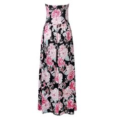 This strapless maxi dress is designed to be sexy and stylish, perfect for sunny days. Made from super soft, stretchy, and lightweight fabric, it exudes confidence and can be easily dressed up or down. Features include a unique style, combining beauty, fashion, and elegance, with a casual basic style and two side pockets. The dress has a strapless floor-length design with an elastic empire waist for a comfortable fit. The pockets provide convenience and a sense of calmness. Suitable for all seaso Strapless Sundress For Summer Garden Party, Feminine Summer Strapless Dress For Vacation, Feminine Strapless Summer Dress For Vacation, Casual Strapless Dress For Summer Garden Party, Summer Strapless Dress For Beach Cover-up, Strapless Summer Dress For Beach Cover-up, Feminine Strapless Dress For Summer Brunch, Chic Strapless Floral Print Maxi Dress, Chic Strapless Maxi Dress With Floral Print