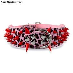 2 Wide Sharp Spiked Studded Leather Dog Collars Pitbull Bulldog Big Dog Collar Adjustable - Talis Us Studded Leather Dog Collar, Big Dog Collars, Spiked Dog Collar, Studded Dog Collar, Studded Collar, Leather Dog Collar, Collar Pattern, Leather Collar, Pink Leopard