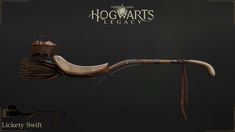 the hogwart's legact is made out of wood and has a long handle