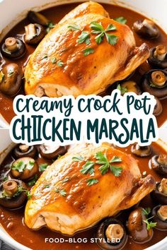 Transform your Crock Pot into a gourmet kitchen with this creamy chicken Marsala recipe. Tender chicken cooked with mushrooms in a luscious Marsala wine sauce makes for a restaurant-quality meal you can make at home. Serve over pasta or mashed potatoes for the ultimate comfort food experience!