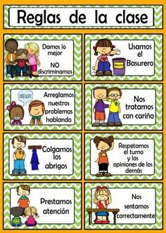 spanish poster with different words and pictures