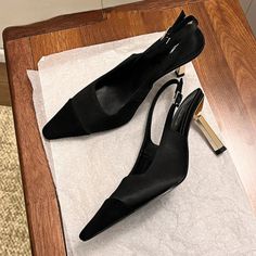 LBSFY - Sexy Pointed Toe Pumps Women Metallic Stiletto Sandals Female Satin Stripper Slingback Sandals High Heels Party Dress Shoes Sandals High Heels, Party Pumps, Slingback Sandals, Mary Jane Pumps, Stiletto Sandals, Pointed Toe Flats, Slingback Sandal, Mary Jane Shoes, Loafers For Women