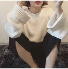 This white sweater is elegant and natural. High-quality fabric feels very comfortable. If you wear it your temperament looks very good. You mean to own it. Material: AcrylicSize: One SizeFront Length: 60cm, Behind Length 65cm, Bust 106cmColors: WhiteCollar: ScoopSleeve: Long SleevesLength: RegularPattern: Pure ColorStyle: Fashion, ElegantOccasion: Casual, Party, Street Cream Solid Winter Sweater, White Long Sleeve Trendy Sweater, Trendy White Long Sleeve Sweater, White Solid Color Sweater For Fall, White Solid Color Fall Sweater, White Casual Stretch Sweater, Oversized Elegant Sweater, White Sweater For Spring, Casual White Stretch Sweater