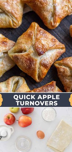 apple turnovers with text overlay that reads quick apple turnovers