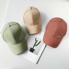 Lady Girls Embroidery Baseball Cap Solid Brim Adjustable Peaked Hat Fashion Cute Color: black, white, green, khaki, ginger, pink, red Material: polyester fibre, cotton Circumference: 56~58 cm/ 22.05~22.83 in Package: 1 pc SKU: 248-182 NN Aesthetic Hats Baseball Caps, Dog Merch, Ladies Cap, Peaked Hat, Cap Girl, Cute Caps, Embroidery Baseball, Best Caps, Fashion Cap