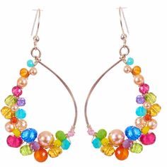 Anna always keeps you impressed and guessing with her creativity and edge. Our classic Anna earrings refreshed featured the movement of sculptural gemstones in a rainbow of colors atop the timeless hoop. Enjoy her everyday, for special occasions and everything in between. Length: 2″ Elegant Multicolor Hoop Earrings For Party, Elegant Multicolor Teardrop Hoop Earrings, Multicolor Sterling Silver Earrings For Party, Multicolor Sterling Silver Party Earrings, Party Multicolor Sterling Silver Earrings, Rainbow Teardrop Jewelry For Party, Multicolor Wire Wrapped Hoop Earrings For Gifts, Multicolor Wire Wrapped Hoop Earrings Gift, Multicolor Wire Wrapped Round Earrings