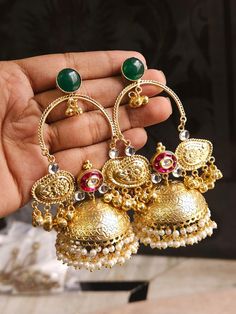 Mayra oversize Gold Plated brass JHUMKA earrings lite weight stylish / jhumka /earings /designer /unique/ Statement Jewelry/ Big Jhumki Mayra designer brass lite weight kundan unique jhumka earrings totally handmade by our hardworking craftman. Mayra oversize Gold Plated brass JHUMKA earrings lite weight stylish / jhumka /earings /designer /unique/ Statement Jewelry/ Big Jhumki Brass Chandbali Bridal Earrings, Fusion Kundan Jhumkas Drop Earrings, Temple Jewelry Chandbali Bridal Earrings In Brass, Chandbali Earrings With Bells For Festivals, Kundan Fusion Jhumkas, Brass Chandbali Bridal Earrings With Tilla, Heavy Brass Chandbali Earrings, Temple Jewelry Bridal Chandbali Earrings In Brass, Heavy Chandbali Earrings In Brass