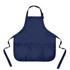 a blue apron on a white background